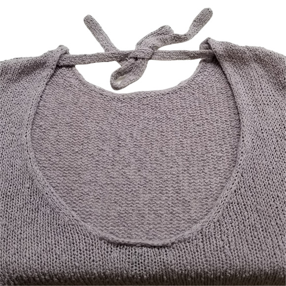 Missguided Sweater Crop Womens Size 4 Lilac Scoop Back Tie Neck - Picture 10 of 12